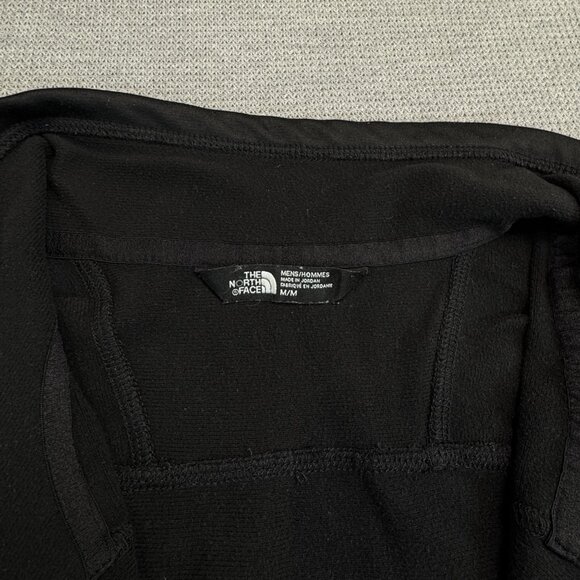 The North Face Mens Black 1/4 Zip Pullover Fleece Lined Jacket Medium Sweatshirt - Picture 6 of 12